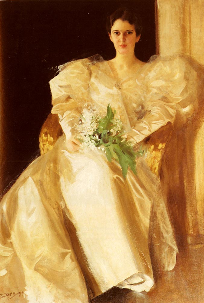 Anders Zorn Portrait Of Mrs Eben Richards 1899 Fine Art Print
