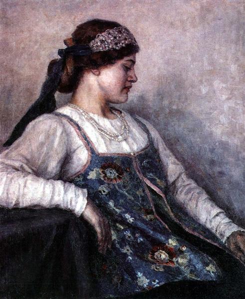 Vasily Surikov Portrait of Natalia F. Matveeva 1909 Fine Art Print