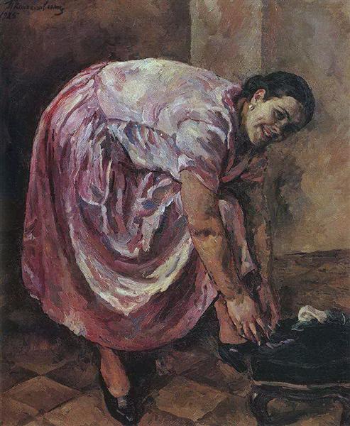 Pyotr Konchalovsky Portrait of Natalia Petrovna Konchalovsky, the Artist's Daughter (in Pink Dress) 1925 Fine Art Print