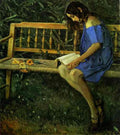 Mikhail Nesterov Portrait of Natasha Nesterova (On a Garden Bench) 1914 Fine Art Print
