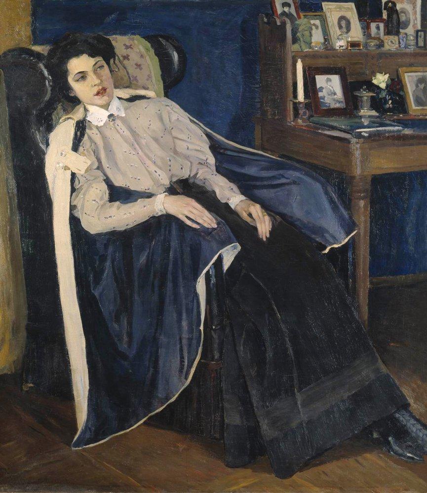 Mikhail Nesterov Portrait of O. M. Nesterova, the Artist's Daughter 1905 Fine Art Print