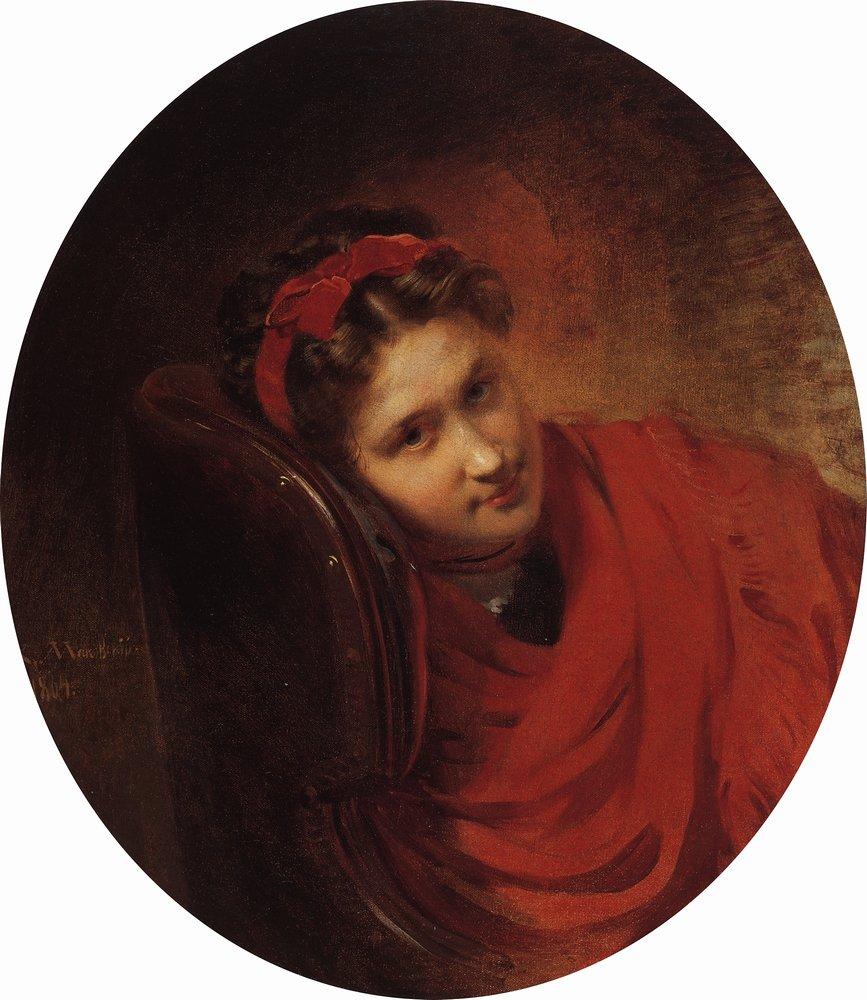 Konstantin Makovsky Portrait of O.Makovskaya 1864 Fine Art Print
