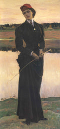 Mikhail Nesterov Portrait of Olga Nesterova (Woman in a Riding Habit) 1906 Fine Art Print