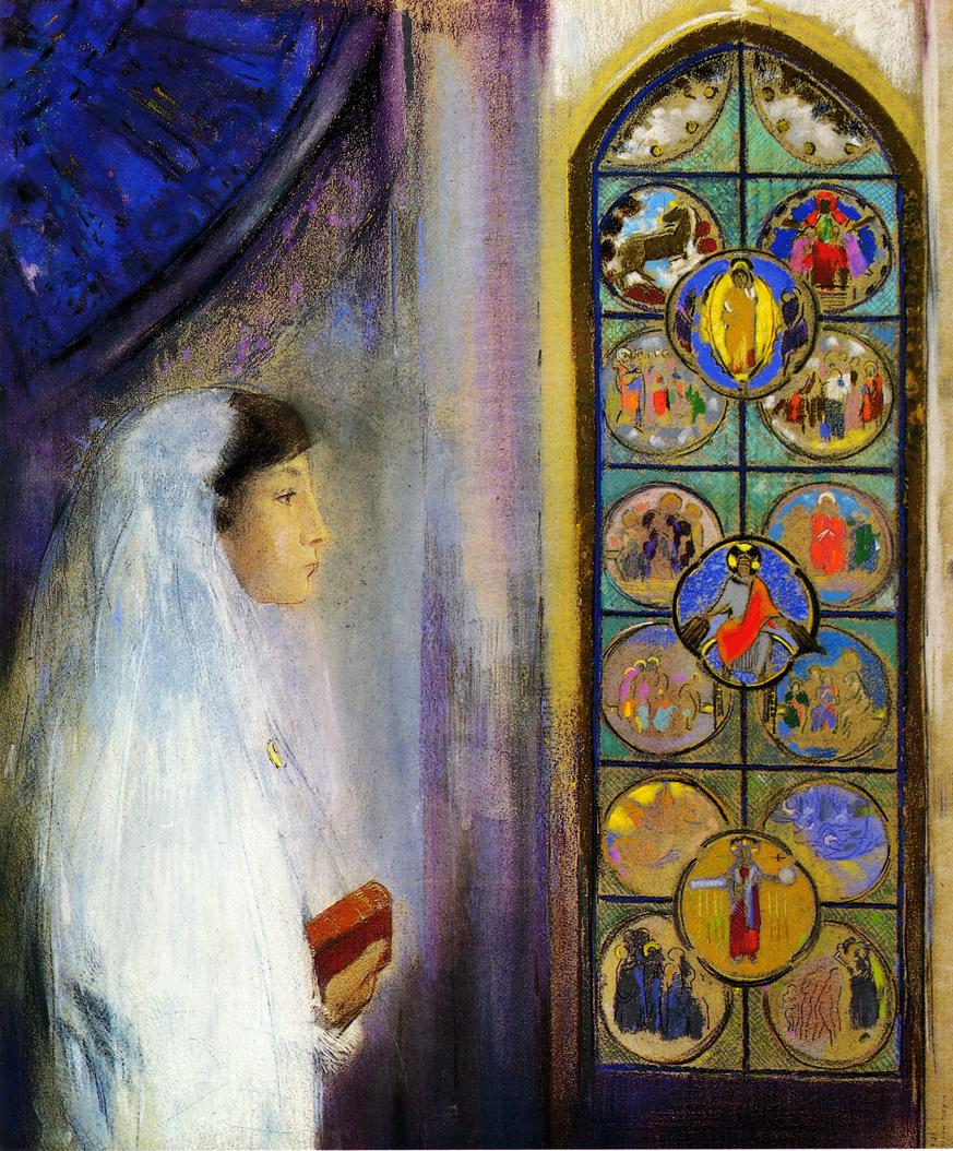 Odilon Redon Portrait of Simone Fayet in Holy Communion 1908 Fine Art Print