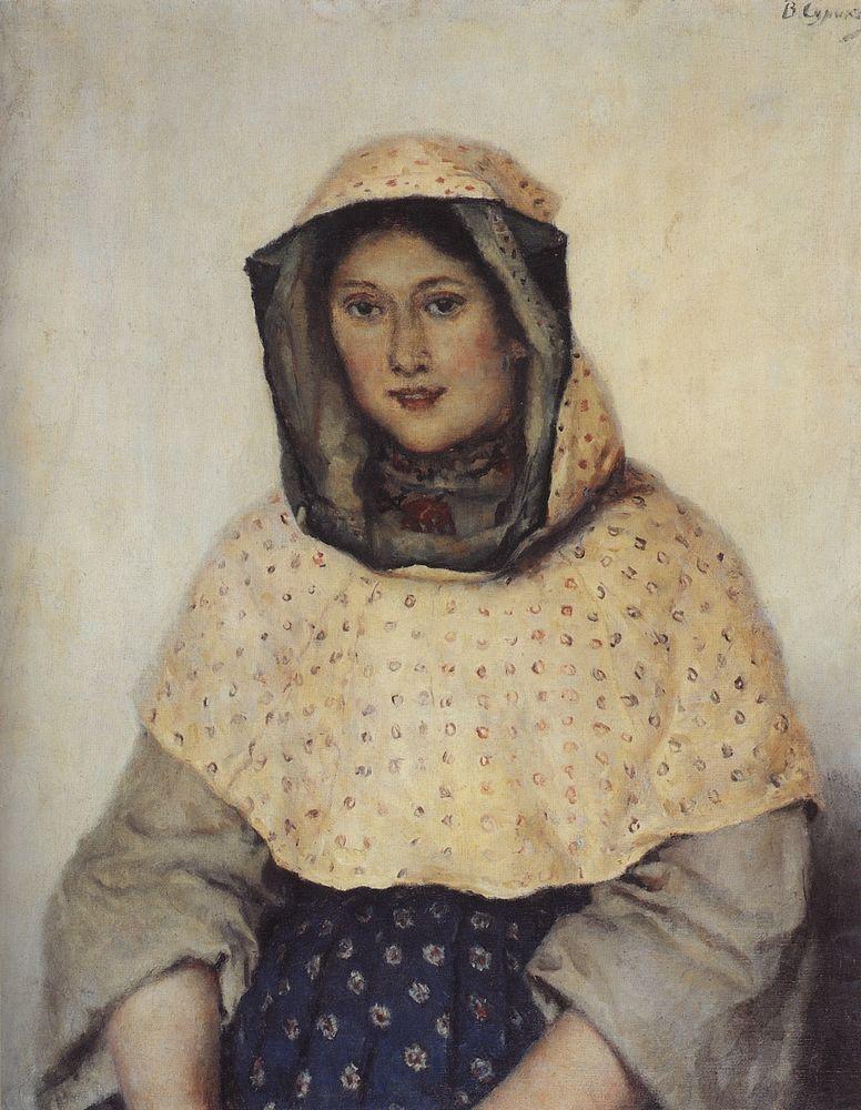 Vasily Surikov Portrait of T. K. Domozhilova 1891 Fine Art Print