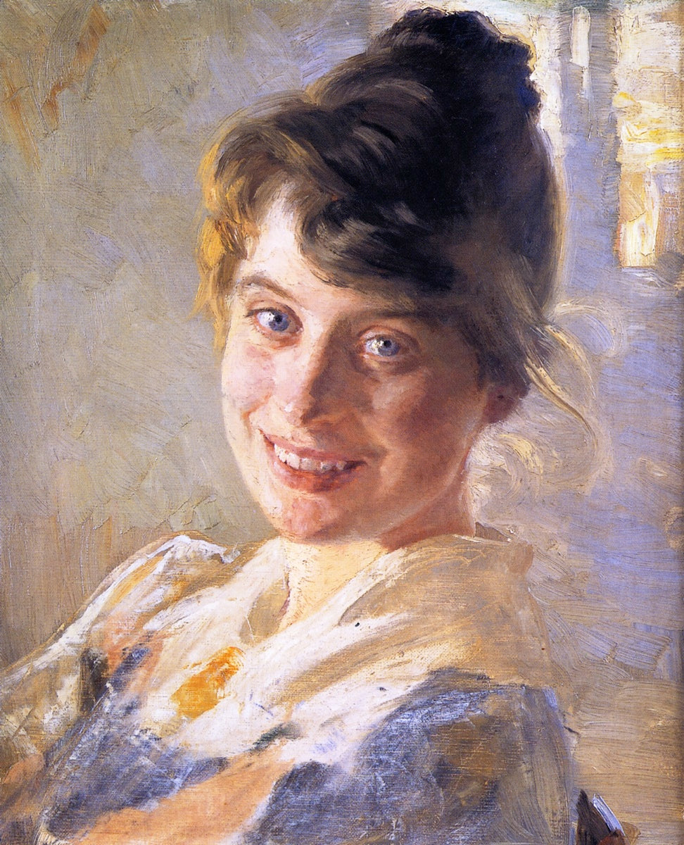 Peder Severin Kroyer Portrait of the Artist's Wife, Marie 1889 Fine Art Print