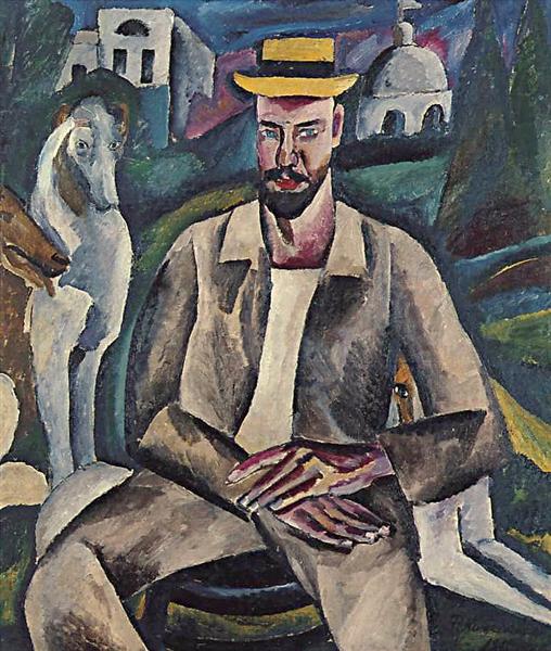 Pyotr Konchalovsky Portrait of the Artist Vladimir Rozhdestvensky 1912 Fine Art Print