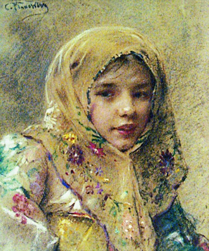 Konstantin Makovsky Portrait of the Girl 1900 Fine Art Print