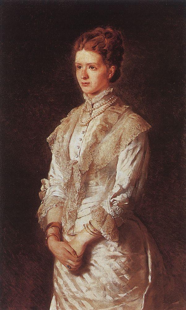 Konstantin Makovsky Portrait of the Girl in Blue Dress 1880 Fine Art Print