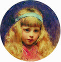Konstantin Makovsky Portrait of the Girl with a Blue Ribbon in a Hair 1890 Fine Art Print