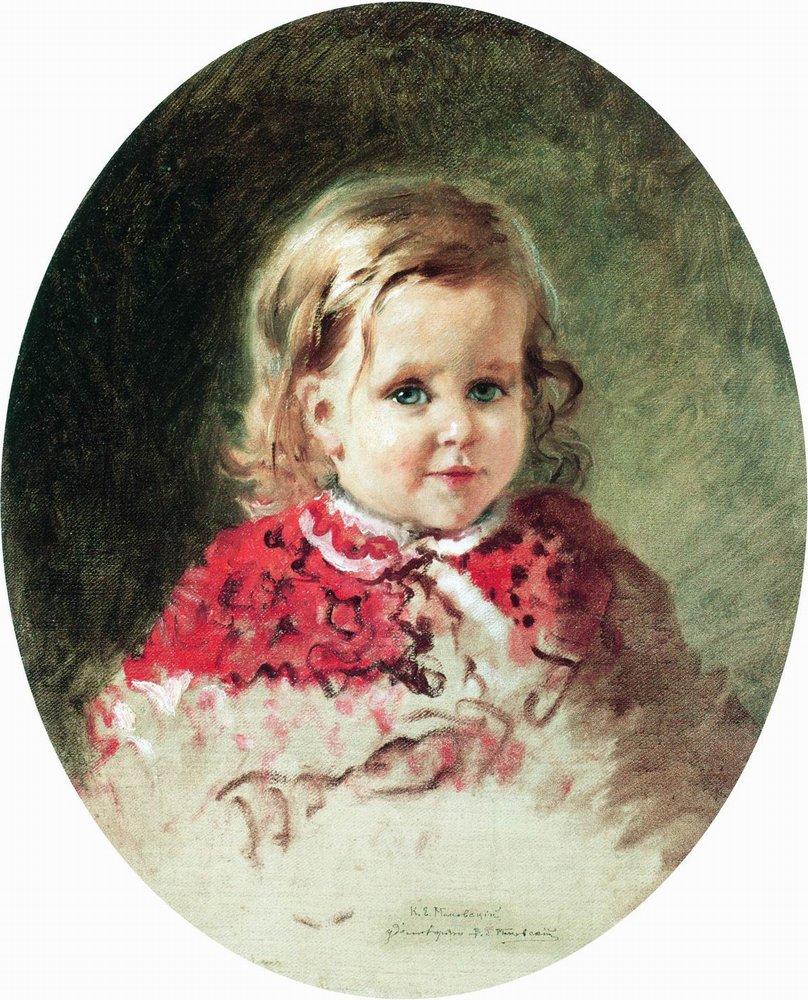 Konstantin Makovsky Portrait of the Girl Zhenia 1860 Fine Art Print