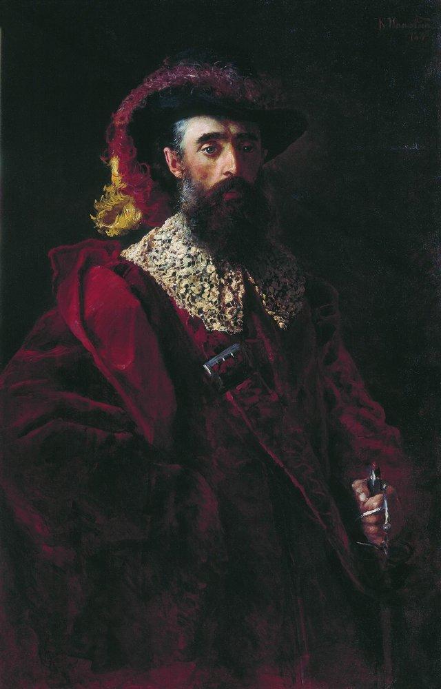 Konstantin Makovsky Portrait of the Man in Red Velvet Suit 1882 Fine Art Print