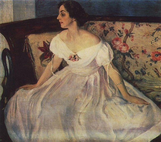 Mikhail Nesterov Portrait of V. M. Nesterova 1908 Fine Art Print