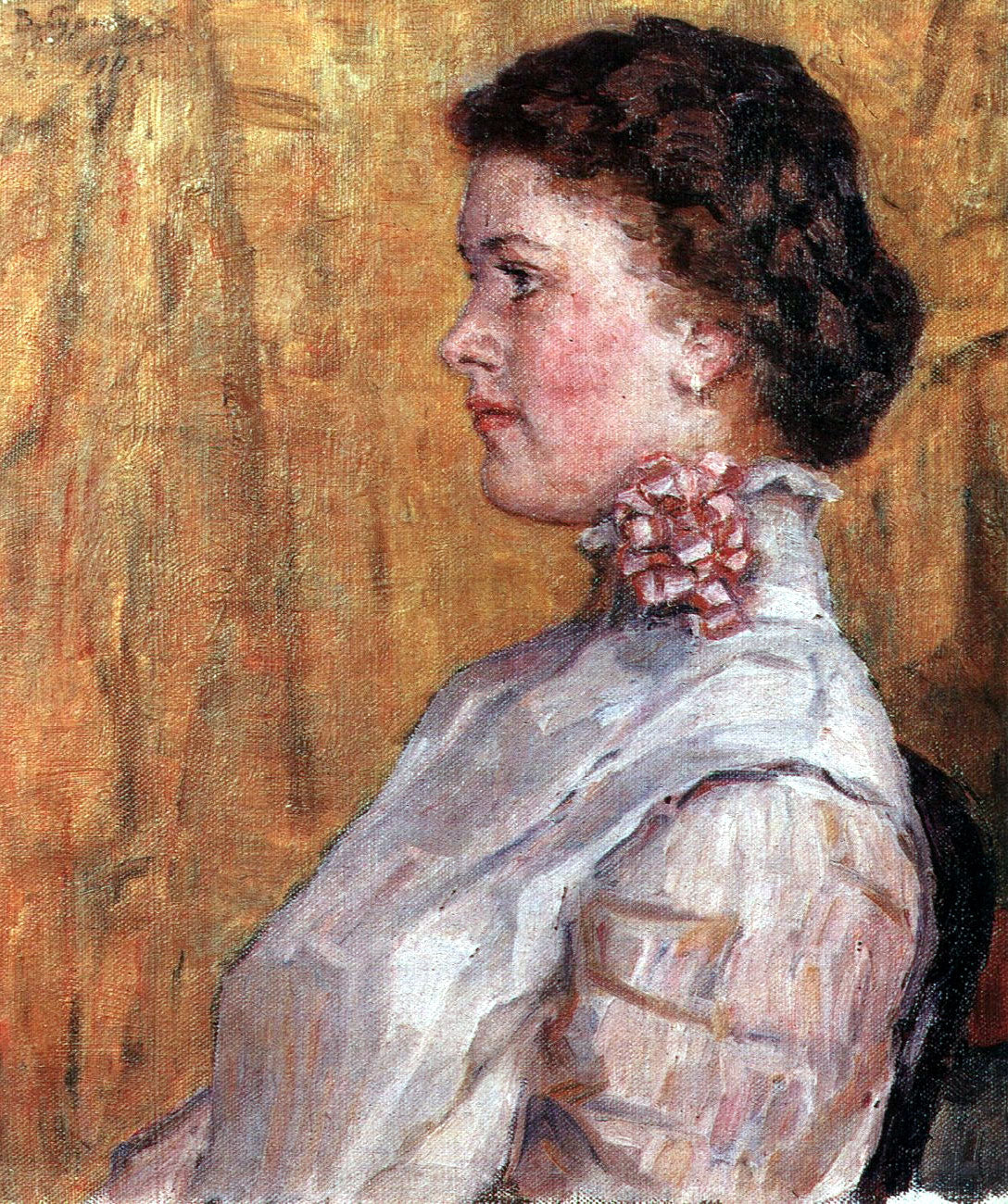 Vasily Surikov Portrait of Woman with Yellow Background 1911 Fine Art Print