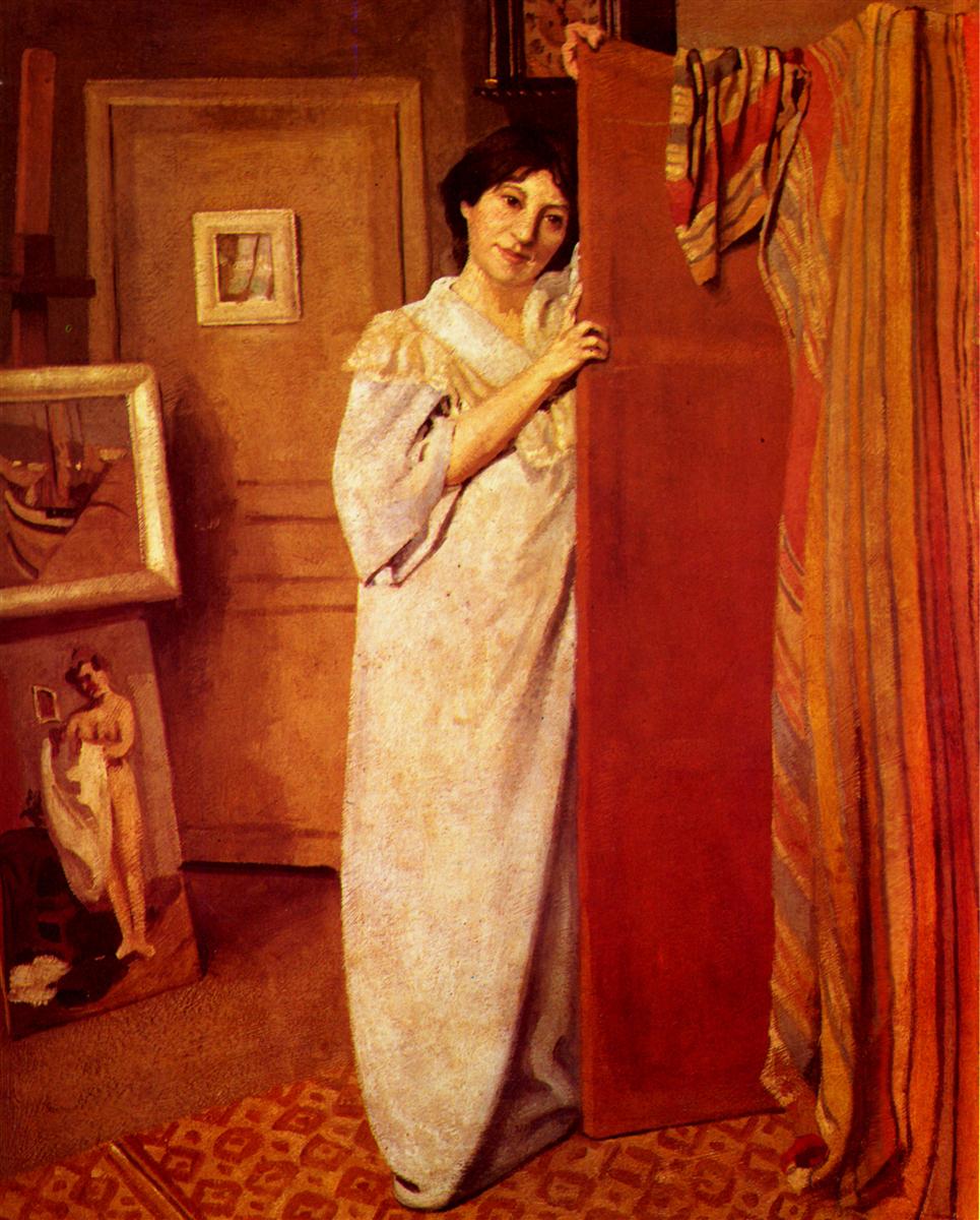 Felix Vallotton Portrait of workshop with figure (my wife) 1902 Fine Art Print