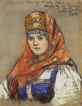 Vasily Surikov Portrait of Young Lady 1906 Fine Art Print