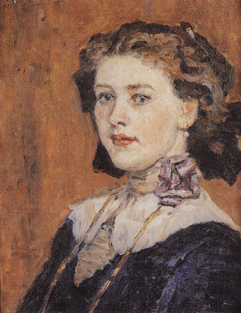 Vasily Surikov Portrait of Young Woman 1911 Fine Art Print