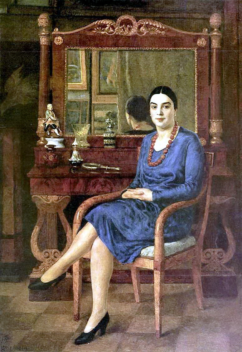 Ilya Mashkov Portrait of Z.D.R. (Lady in Blue) 1927 Fine Art Print