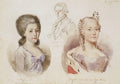 Vasily Surikov Portraits of Menshikov Family 1882 Fine Art Print