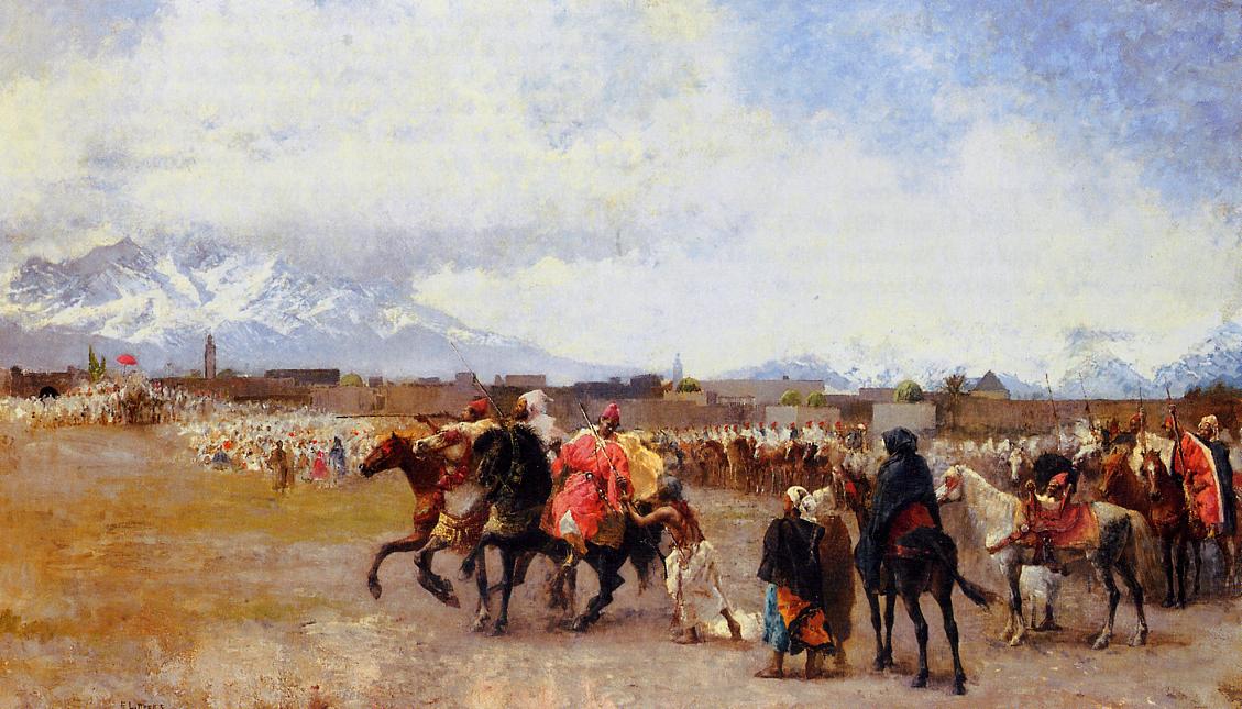 Edwin Lord Weeks Powder Play City of Morocco, outside the Walls 1880-1882 Fine Art Print