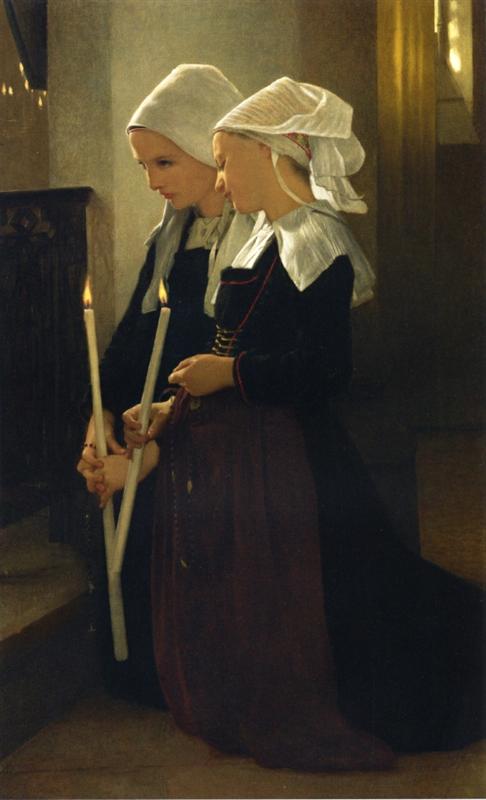 William-Adolphe Bouguereau Prayer at Sainte Anne d'Auray 1869 Fine Art Print