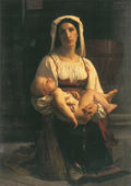 William-Adolphe Bouguereau Prayer to The Virgin 1866 Fine Art Print