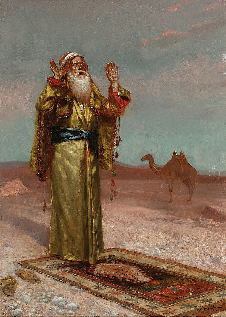 Rudolf Ernst Praying in the Desert 1890 Fine Art Print