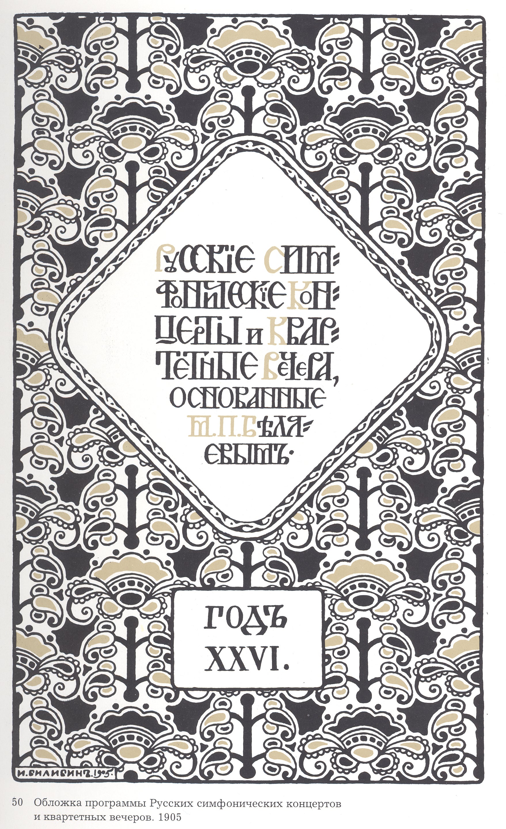 Ivan Bilibin Program of the Russian Symphony Concerts 1905 Fine Art Print