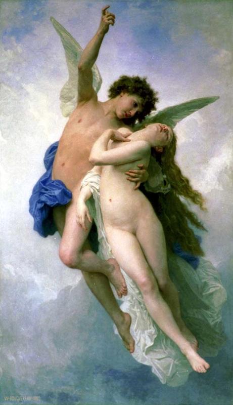 William-Adolphe Bouguereau Psyche and Amour 1889 Fine Art Print