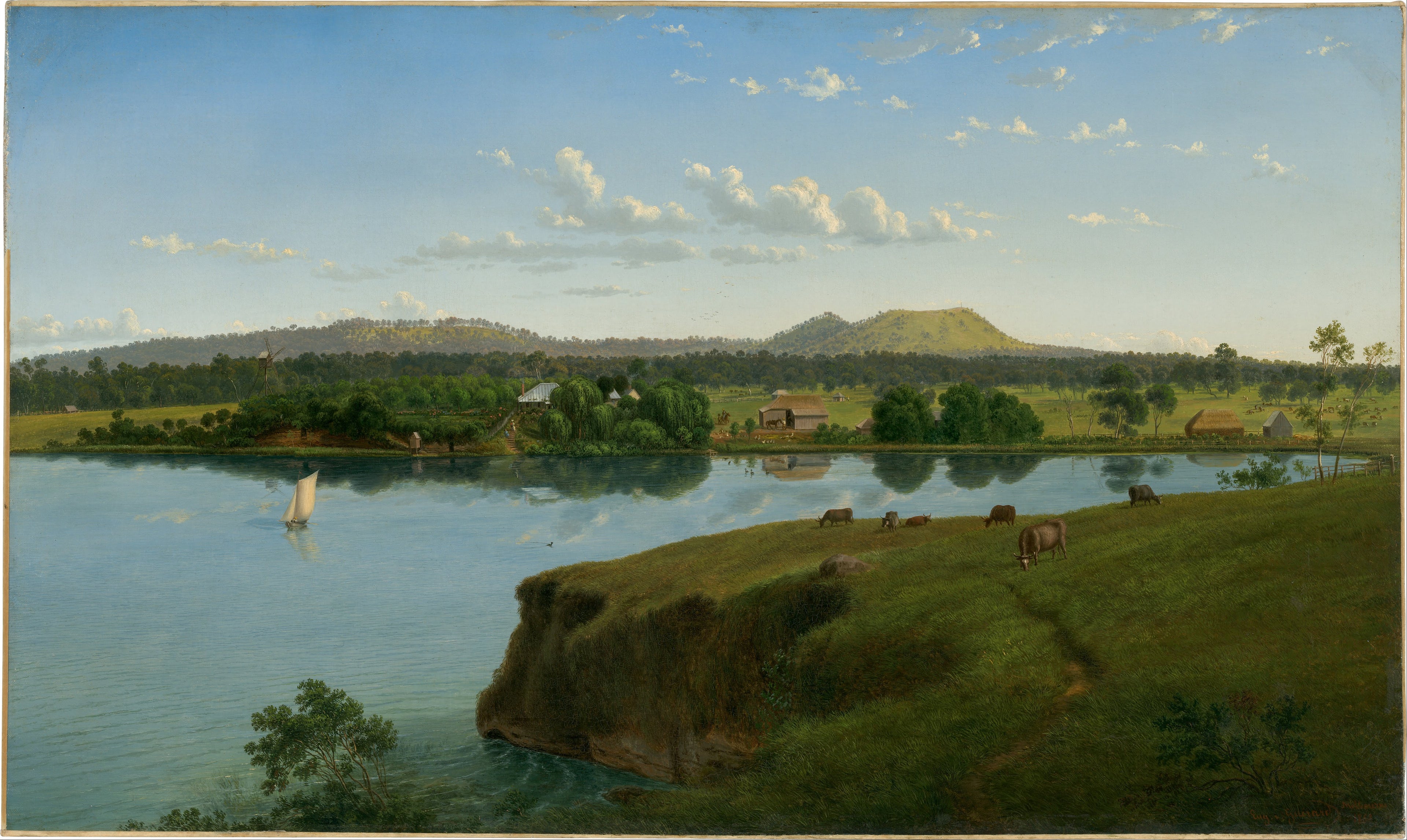Eugene von Guerard Purrumbete from across the Lake 1858 Fine Art Print