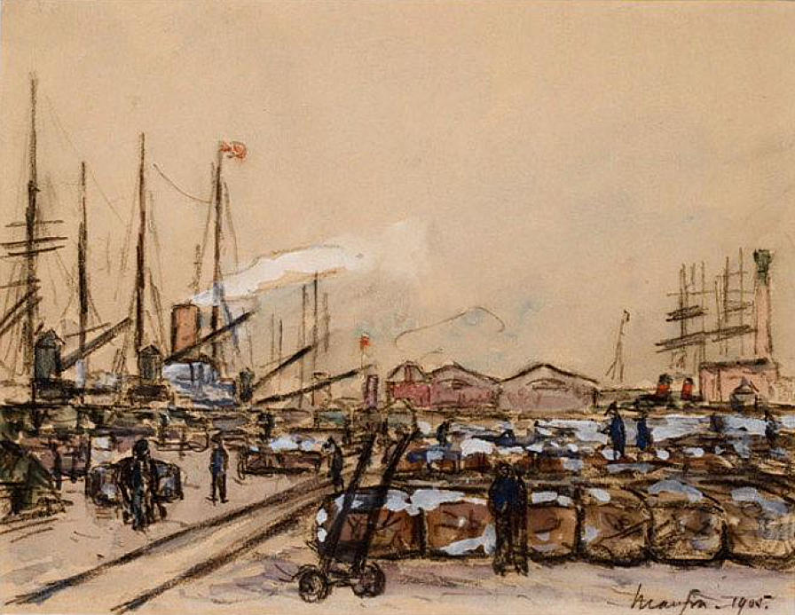 Maxime Maufra Quayside in Le Havre 1905 Fine Art Print