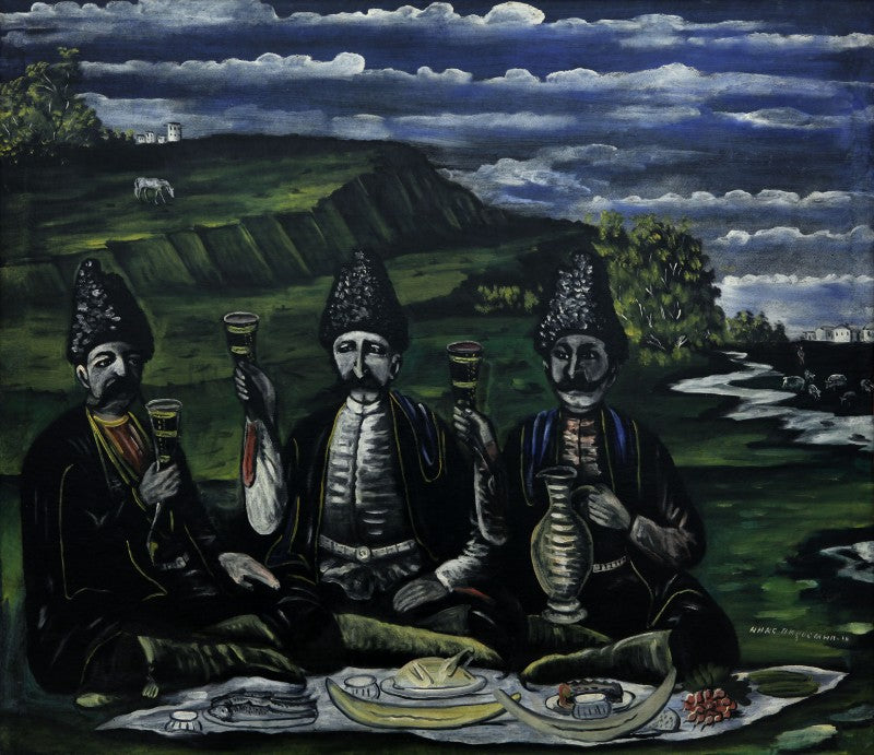 Niko Pirosmani The Feast of Three Nobles in the Valley 1909 Fine Art Print