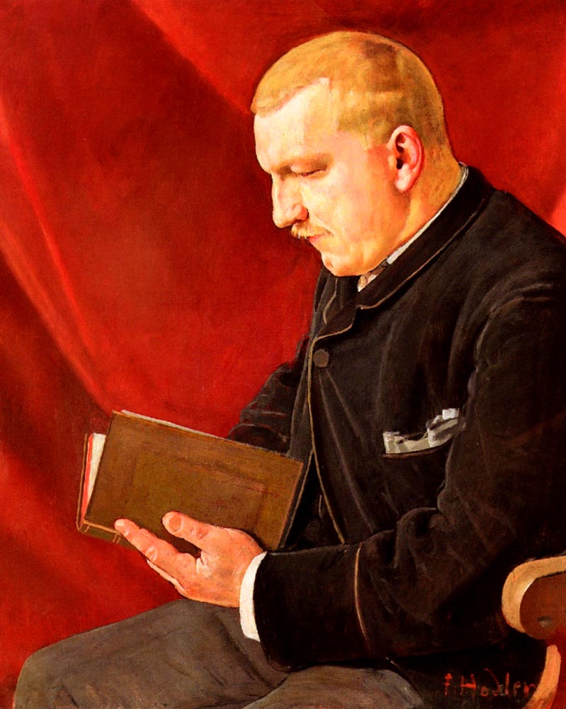 Ferdinand Hodler Portrait of a man reading 1888 Fine Art Print