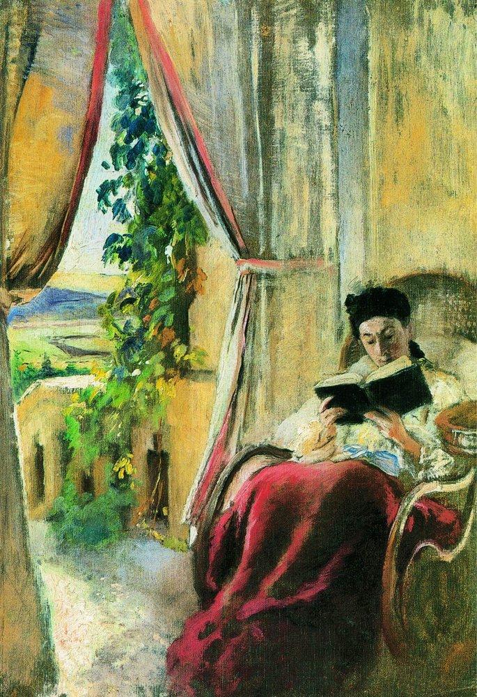 Konstantin Makovsky Reading 1900 Fine Art Print
