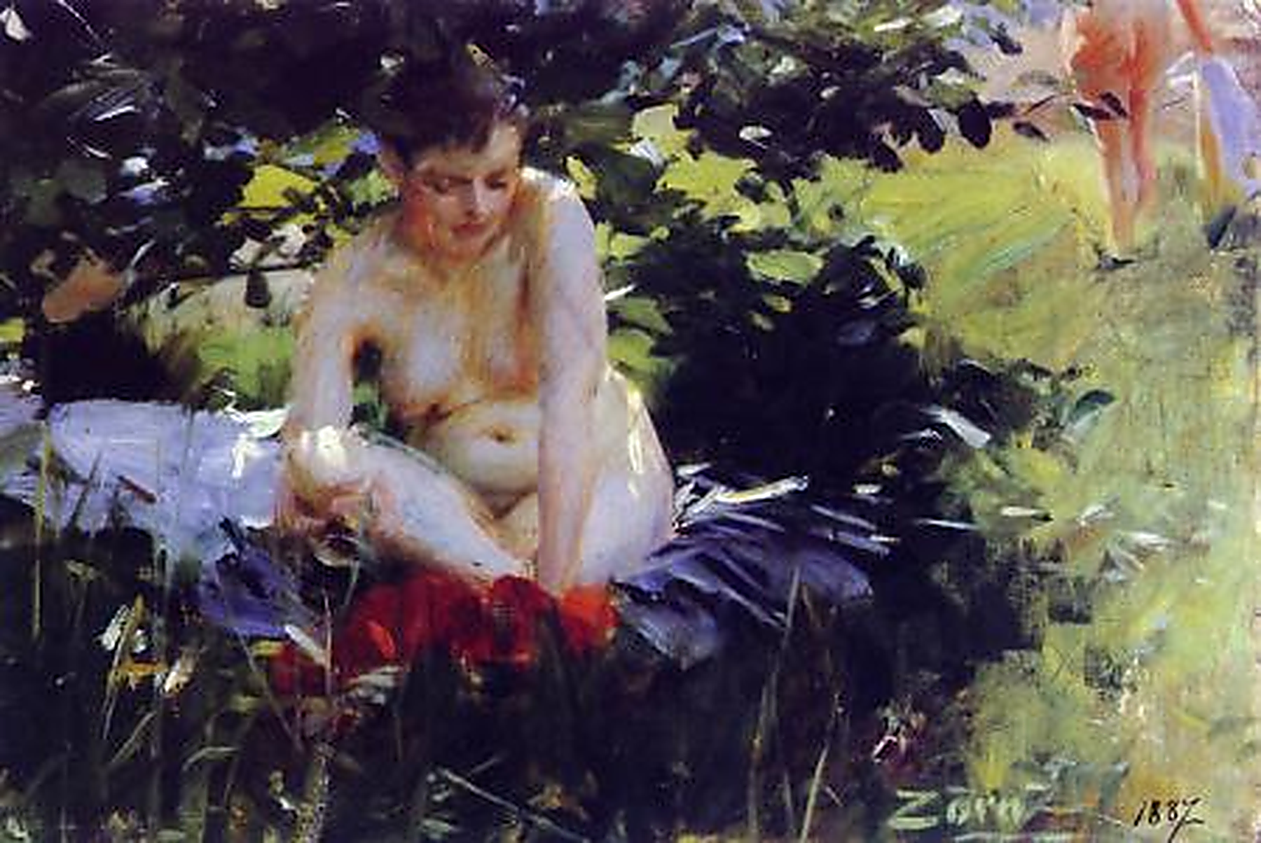 Anders Zorn Red Stockings 1887 Fine Art Print