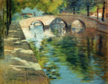 William Merritt Chase Reflections (aka Canal Scene) 1885 Fine Art Print