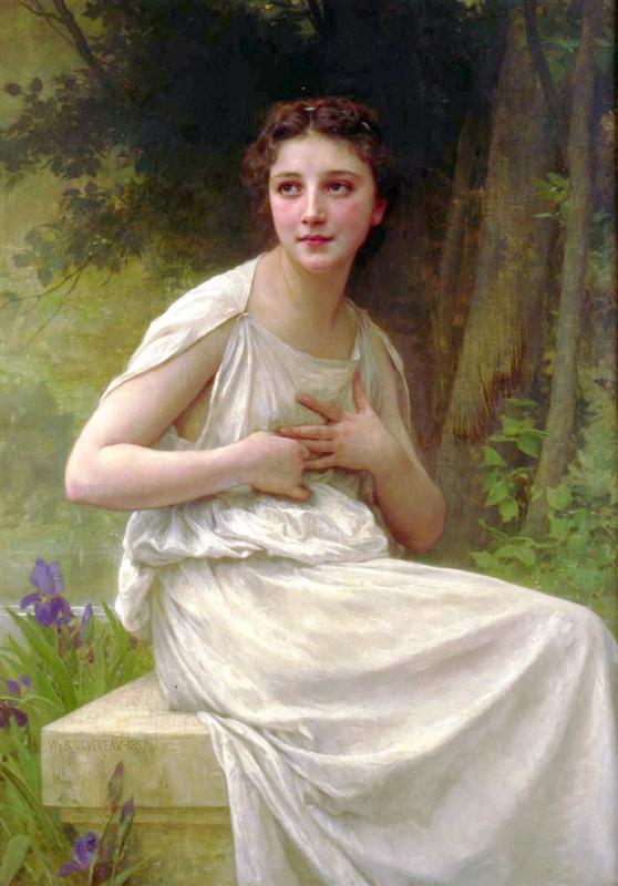 William-Adolphe Bouguereau Reflexion 1897 Fine Art Print
