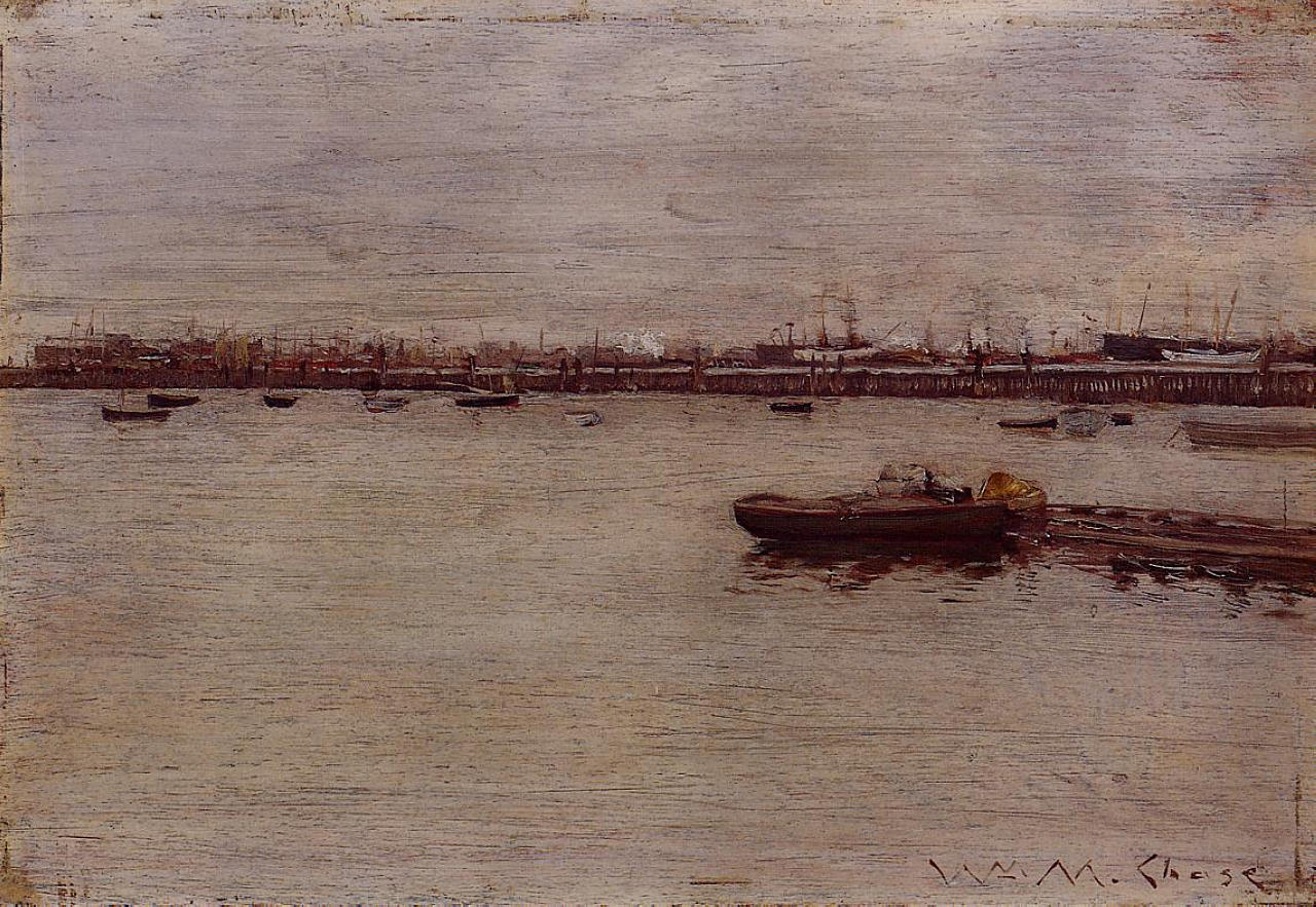 William Merritt Chase Repair Docks, Gowanus Pier 1888 Fine Art Print