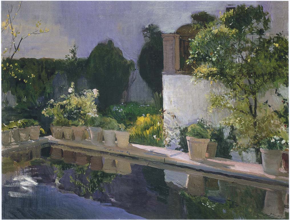 Joaquín Sorolla Pool at the Alcázar in Seville 1910 Fine Art Print