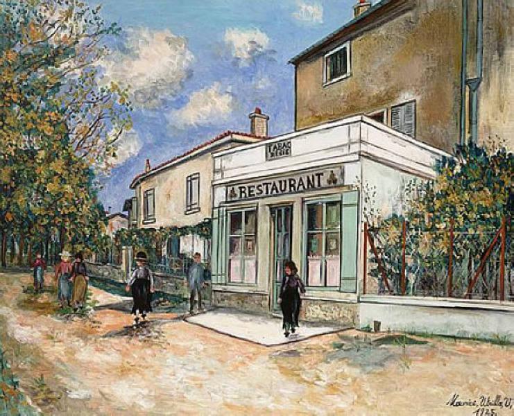 Maurice Utrillo Restaurant Bibet at Saint Bernard 1925 Fine Art Print
