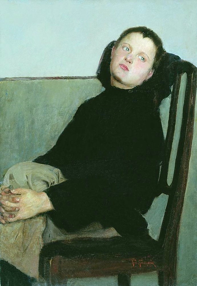 Nikolay Bogdanov Belsky Resting Boy 1926 Fine Art Print