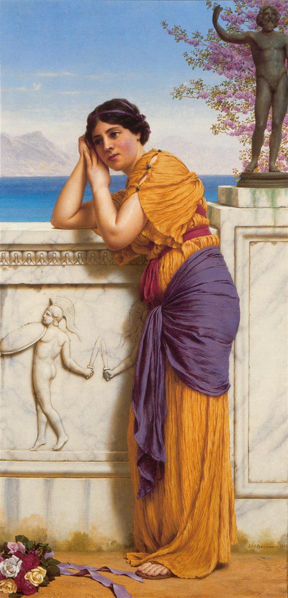 John William Godward Rich Gifts Wax Poor When Lovers Prove Unkind 1916 Fine Art Print