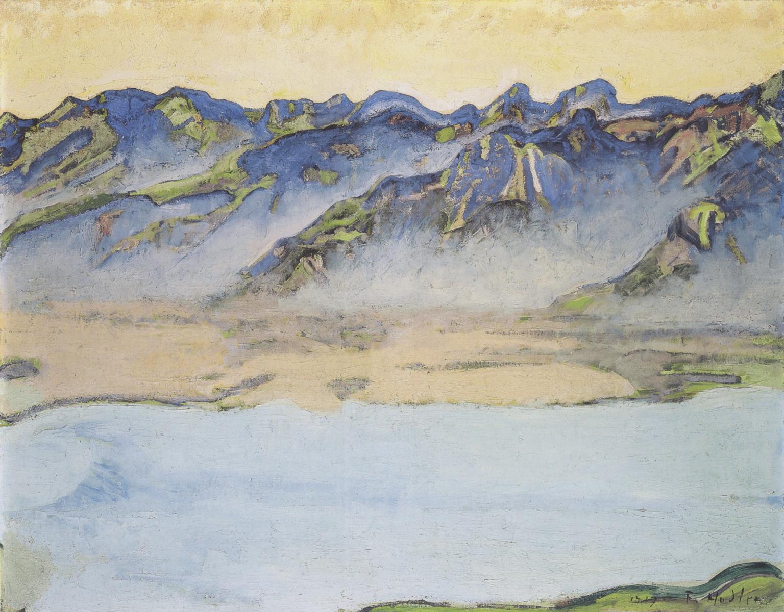 Ferdinand Hodler Rising mist over the Savoy Alps 1917 Fine Art Print