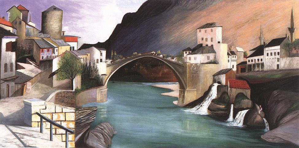 Tivadar Kosztka Csontvary Roman Bridge at Mostar 1903 Fine Art Print