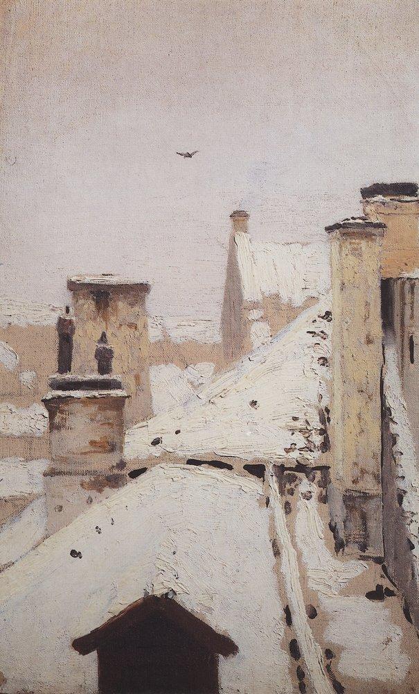 Arkhyp Kuindzhi Roofs. Winter 1876 Fine Art Print