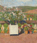 Henri Martin Roses and Geraniums on the Terrace at Marquayrol 1910 Fine Art Print