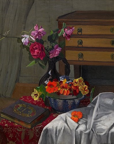 Felix Vallotton Roses and nasturtiums 1920 Fine Art Print