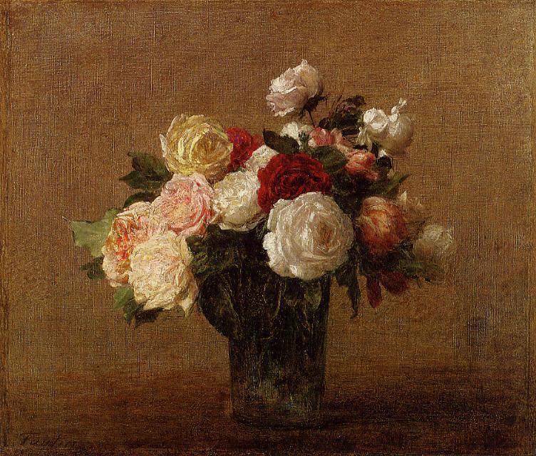 Henri Fantin-Latour Roses in a Glass Vase 1879 Fine Art Print