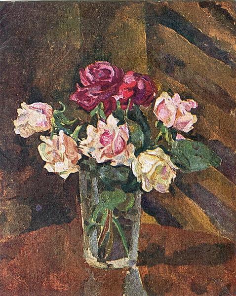 Pyotr Konchalovsky Roses in a Glass 1936  Fine Art Print