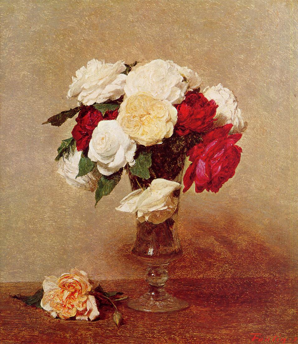 Henri Fantin-Latour Roses in a Stemmed Glass 1890 Fine Art Print